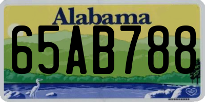AL license plate 65AB788