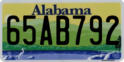 AL license plate 65AB792