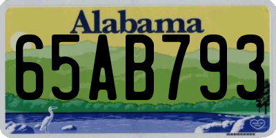 AL license plate 65AB793