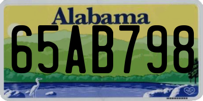 AL license plate 65AB798