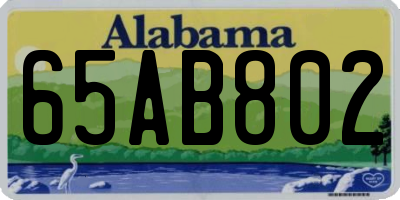 AL license plate 65AB802