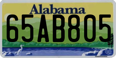 AL license plate 65AB805