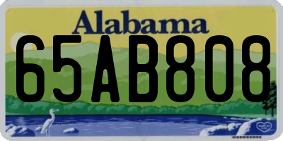 AL license plate 65AB808