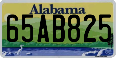 AL license plate 65AB825