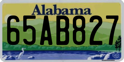 AL license plate 65AB827