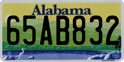 AL license plate 65AB832