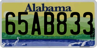 AL license plate 65AB833