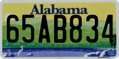 AL license plate 65AB834