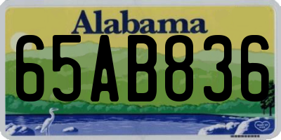 AL license plate 65AB836