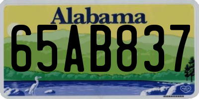 AL license plate 65AB837