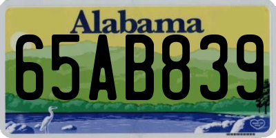 AL license plate 65AB839