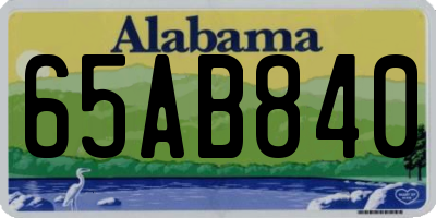 AL license plate 65AB840