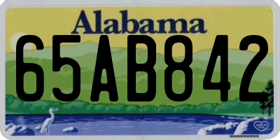 AL license plate 65AB842