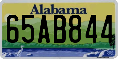 AL license plate 65AB844
