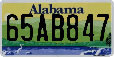 AL license plate 65AB847