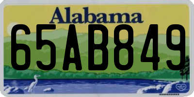 AL license plate 65AB849