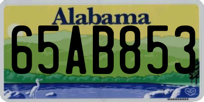 AL license plate 65AB853