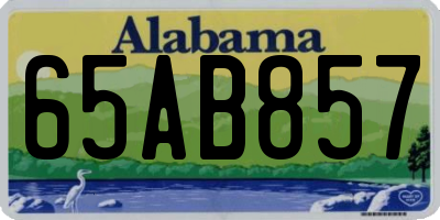 AL license plate 65AB857