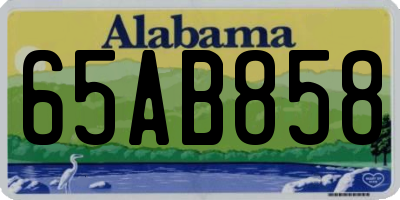 AL license plate 65AB858
