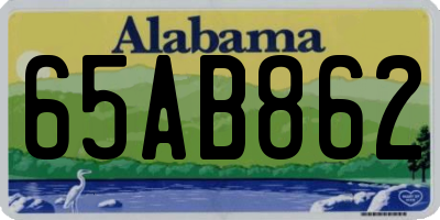AL license plate 65AB862