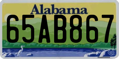 AL license plate 65AB867