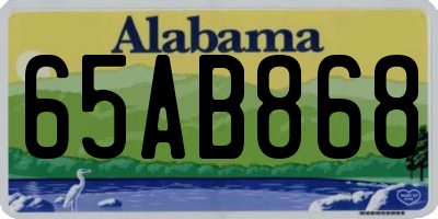 AL license plate 65AB868