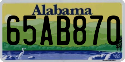 AL license plate 65AB870