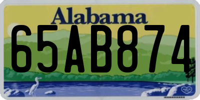 AL license plate 65AB874
