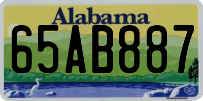 AL license plate 65AB887