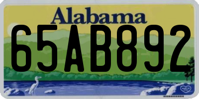 AL license plate 65AB892