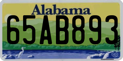 AL license plate 65AB893