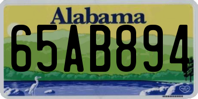 AL license plate 65AB894