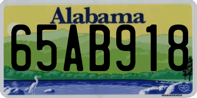 AL license plate 65AB918