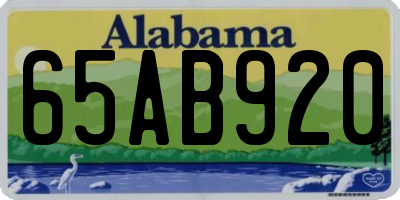 AL license plate 65AB920