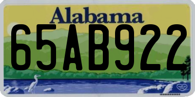 AL license plate 65AB922