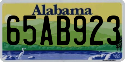 AL license plate 65AB923