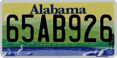 AL license plate 65AB926