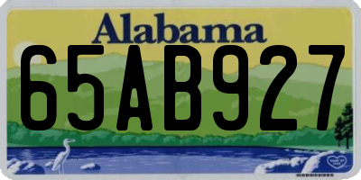 AL license plate 65AB927
