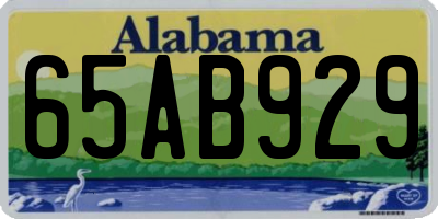 AL license plate 65AB929