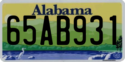 AL license plate 65AB931