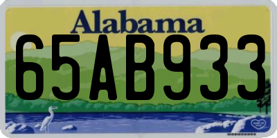 AL license plate 65AB933