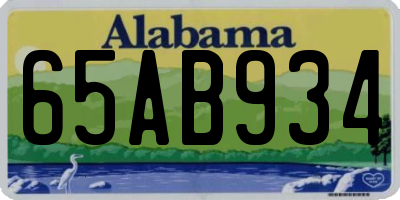 AL license plate 65AB934