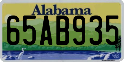 AL license plate 65AB935