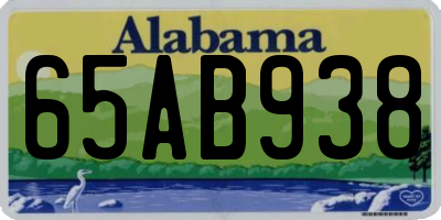 AL license plate 65AB938