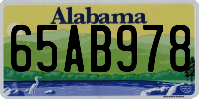 AL license plate 65AB978