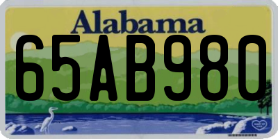 AL license plate 65AB980