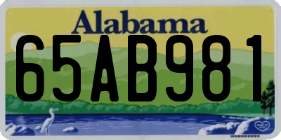 AL license plate 65AB981