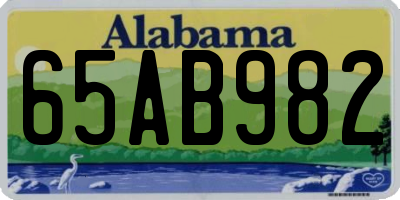 AL license plate 65AB982