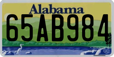 AL license plate 65AB984