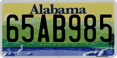 AL license plate 65AB985